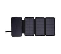 RiToEasysports Banco de Energía Solar de 20000 MAh, Cargador Inalámbrico de Panel Solar Triple con Salida USB Dual, Luz LED para Acampar Al Aire (BLACK)