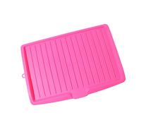 RiToEasysports Bandeja Escurridora de Platos de Plástico Multiusos, Diseño Elegante para Encimera de Cocina, Cubiertos, Platos y Frutas (Rosa roja)