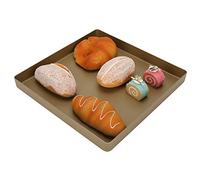 RiToEasysports Bandeja para Hornear Antiadherente de Forma Cuadrada de 11x11x1,2 Pulgadas para Hornear DIY, Bandeja para Pizza y Pasteles en Aleación de Aluminio Dorado