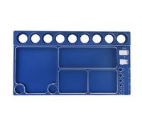 RiToEasysports Bandeja para Tornillos RC, Organizador Magnético de Aleación de Aluminio para Tornillos, Tuercas, Pernos y Arandelas, con 4 Almohadillas Magnéticas, para Coches, Aviones y (BLUE)