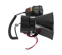 RiToEasysports Bocina de Alarma para Automóvil Bocina de Advertencia de 12 V 100 W con Altavoz de Metal ABS y Micrófono PA 7 Sonidos Salida de 120 DB para Automóvil Camión RV Barco Alerta de