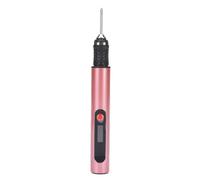 RiToEasysports Bolígrafo de Grabado Eléctrico, Herramienta Recargable Multifuncional con Pantalla LCD con 30 Cabezales de Molienda y 16 Plantillas, para Uso Doméstico y Profesional (Oro rosa)