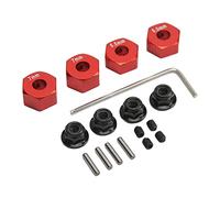 RiToEasysports Buje de Rueda RC, Aleación de Aluminio de 12 Mm de Diámetro, 5,5 Mm, 7 de Espesor para 1/10 Slash 4x4 Rustler Stampede 2WD, con Agarre y Estabilidad Mejorados (Rojo)