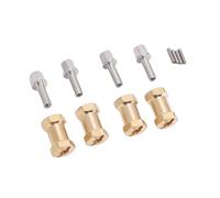 RiToEasysports Buje Hexagonal de Latón, 4 Piezas Adaptador de Buje Hexagonal con Tracción de Rueda Extendida de 12 Mm con Contrapeso de Pasadores, Reemplazo para SCX10 1/10 RC Crawler Car, Alta (GOLD)