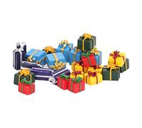 RiToEasysports Cajas de Presentación de Navidad de Casa de Muñecas 25 Piezas de 5 Colores Mini Adornos de Navidad para 1:12 Casa de Muñecas, Miniaturas Educativas Regalos de