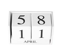 RiToEasysports Calendario Perpetuo de Madera, Elegante Decoración de Escritorio Retro para el Hogar, Oficina, Tablero de Densidad Premium, 1 Juego