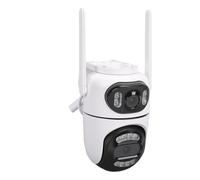 RiToEasysports Cámara de Seguridad, Cámara de Seguridad Exterior con Detección de Movimiento AI de Doble Lente de 8 MP para Granja, Casa Rodante, con Rotación de 355 Grados para Jardín, Lago,