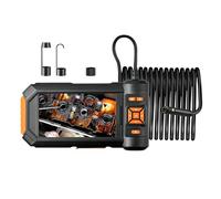 RiToEasysports Cámara Endoscópica con Luz, Cámara Boroscopio de Acero Inoxidable con Pantalla LCD de 5 Pulgadas, 1080P, 8 Luces LED, Cable Rígido de 16.4 Pies para Reparación de Automóviles, (Lente