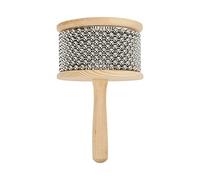 RiToEasysports Campana de Mano, Instrumento Musical Cabasa de Madera Portátil, Juguete con Manivela y Bolas de Acero para Niños (Lectura grande)
