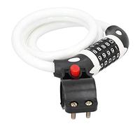 RiToEasysports Candado con Contraseña para Bicicleta de 5 Dígitos, Candado de Cable Combinado para Bicicleta, Motocicleta, Scooter, de Seguridad Resistente con Cuerda de Alambre (WHITE)