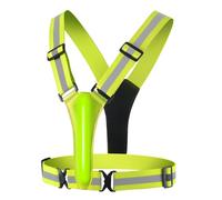 RiToEasysports Chaleco Reflectante para Correr, Equipo de Seguridad Ajustable LED para Correr y Andar en Bicicleta de Noche, Alta Visibilidad hasta 300 M, Tejido Elástico Liviano (Pensativo)