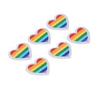 RiToEasysports Chenille Heart Parches Mini Hierro Portátil en Parches para Camisas de Jeans Sombreros de Costura de Costura, 6 Pcs (#1)
