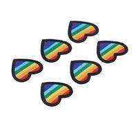 RiToEasysports Chenille Heart Parches Mini Hierro Portátil en Parches para Camisas de Jeans Sombreros de Costura de Costura, 6 Pcs (#2)