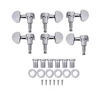 RiToEasysports Clavijas de Afinación de Guitarra, Afinadores de Bloqueo Clavijas de Máquina de Aleación de Zinc Plateadas con Casquillos de Tornillos, para Orificios de Clavija de 1-1,3 Cm