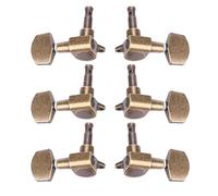 RiToEasysports Clavijas de Afinación de Guitarra con Bloqueo Duradero, Fáciles de Instalar con Tornillos y Casquillos, Evita la Exposición Al Aire y, Paquete de 6, Color Latón