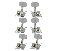 RiToEasysports Clavijas de Afinación, Llaves, Afinadores de Bloqueo, Clavijas de Máquina, Piezas de Repuesto Plateadas para Ukelele (Cuatro a la izquierda, dos a la derecha, seis)