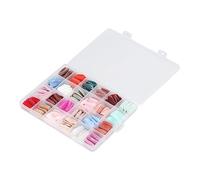 RiToEasysports Clavos de Ataúd de Cobertura Total para Uñas de Moda, 576 Piezas de Clavos de Ataúd Brillantes en Varios Tamaños, Perfectos para Fiestas de Halloween y Navidad.