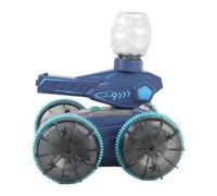 RiToEasysports Coche Acrobático Anfibio RC, Juguete Rastreador de Control Remoto con Detección de Gestos con Luces Frías para Agua Terrestre (Blue)