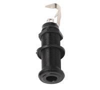 RiToEasysports Conector de Clavija de Extremo de Guitarra, Conector de Salida de Metal de 6,35 Mm con Cuerpo Roscado para una Conexión Segura, bajo Eléctrico (GT208 Negro)