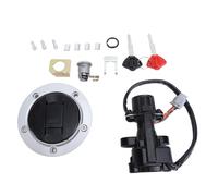RiToEasysports Conjunto de Interruptor de Encendido de Reemplazo, Bloqueo del Asiento de Tapa de Gas de ABS de Metal ABS para GSXR600 GSXR750 GSXR1000, con Claves para Cilindros de Encendido,