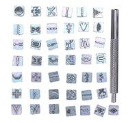 RiToEasysports Conjunto de Sellos de Zinc 43pcs con Herramienta de Artesanía para la Artesanía de Cuero Larga Vida útil Adecuada para Sellos Diarios