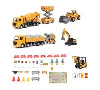 RiToEasysports Conjunto de Vehículos de Construcción de 12 Piezas, Kit de Juguete de Automóvil de Aleación Premium con Caja de Almacenamiento para Niños y Aprendizaje Imaginativo, Solución de