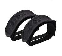 RiToEasysports Correas para Pedales de Bicicleta, 8x23x1cm, 1 par, Ajustables, Nailon, para Pedales para Desplazamientos, Bicicleta de Carretera de Piñón Fijo BMX de Estilo (Black)