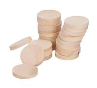 RiToEasysports Cortes de Madera Redondos de 50 Piezas Chips Brillantes de Madera Robusta para la Artesanía y Las Etiquetas de Las Platas 1.2 Pulgadas DIY sin Terminar con Habilidades Prácticas