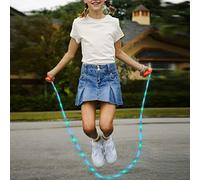RiToEasysports Cuerda de Saltar LED Ajustable 280cm Luminosa para Niños y | Cuerda para Saltar Luminous Fitness con 23 Cuentas LED, Material ABS y PVC, 3 Modos de Parpadeo, Longitud Ajustable para
