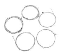 RiToEasysports Cuerdas de bajo eléctrico de aleación de acero, 5 cuerdas, ligeras, portátiles, 120 cm de largo, color plateado