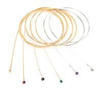 RiToEasysports Cuerdas de Guitarra Acústica, Cuerda de Aleación de Bronce Fosforado con Núcleo de Acero con Cabezales de Cuentas de Colores para Reemplazo de Guitarra Acústica