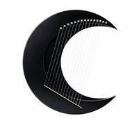 RiToEasysports Cuerdas Portátiles de Alambre de Acero de 8 Cuerdas, Luna Creciente, para Amantes de la Música, Madera de Arce y Olmo (Negro y 15 cuerdas.)