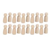 RiToEasysports Cuerpos de Muñecas con Clavija de Madera sin Terminar, 20 Piezas para Niños, Manualidades, Juguetes de Madera Seguros y No Tóxicos (Bebé mixto masculino y femenino de 43 mm.)