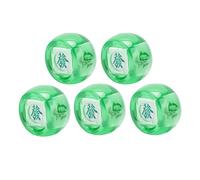 RiToEasysports Dados de Mahjong, 5 uds. Dados de Dirección del Viento de Mahjong, Dados de Juego de Esfera Norte, Suroeste, para Entretenimiento (Verde Transparente)