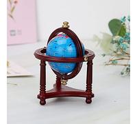 RiToEasysports Dollhouse Globe Mini Globo de Madera y Plástico 1 12 Escala Decoración de Escritorio Giratorio con Mano de Obra Fina Aspecto Exquisito para Estudio Sala de Estar Exhibición de Muñecas