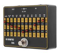 RiToEasysports Efectos de Guitarra, Ecualizador de 10 Bandas con True Bypass y Carcasa de Metal, para Control de Sonido de Guitarra Eléctrica y Efectos Personalizados