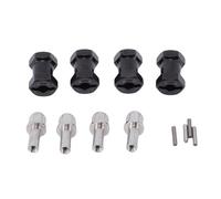 RiToEasysports Espaciadores de Rueda de 4 Piezas, Adaptador de Extensión de Cubos de Rueda de Latón para Coche Trepador de Control Remoto SCX10 1/10, con Acabado de Galvanoplastia Premium (Black)