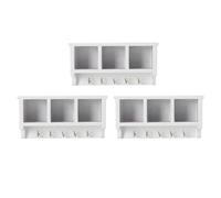RiToEasysports Estante de Miniatura a Escala 1:12, Estantes de Almacenamiento de Madera Blanca de 3 para Decoración de Muebles de Casa Muñecas, Solución de Exhibición con Acabado Blanco Premium,