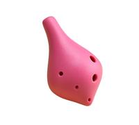 RiToEasysports Estilo Tradicional 6-löcher Ocarina Fácil para la Flauta Larga para Entusiastas de la Música, Tamaño Compacto Viajes, Material de Resina Naranja (PINK)
