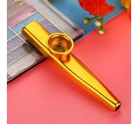 RiToEasysports Flauta Kazoo de metal con acabado fino para niños, instrumento musical fácil de tocar para niños, material de aluminio resistente (dorado)