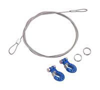 RiToEasysports Gancho de Remolque RC de Aleación de Aluminio para Coche | Accesorio de Cabrestante de Cuerda de Acero, Compatible con SCX10 D90 D110 TF2 , Soporte de Amortiguador Delantero Trasero,