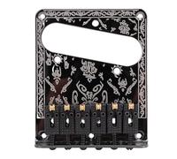 RiToEasysports Guitarra Eléctrica Puente Fijo 6 Sillines Estilo Vintage Cadena de Cargador Superior de Latón a Través del Cuerpo para el Rendimiento Profesional de Reemplazo de