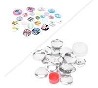 RiToEasysports Herramientas de Fabricación de Hebillas de Botones Redondos Establecer Piezas de Botón de Costura Brillante para Entusiastas de la Elaboración (25 mm)