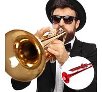 RiToEasysports Instrumento Musical de Trompeta de Latón Profesional con Juego de Herramientas Auxiliares, Resonancia de Sonido Completa para Entusiastas de la Música (rojo)