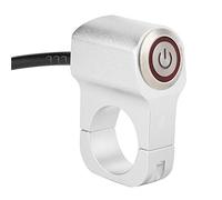 RiToEasysports Interruptor de Faro de Manillar, Interruptor de Luz de Punto de Motocicleta de Aleación de Aluminio de 25 Mm, Indicador LED Rojo, Control Impermeable de 3 Cables de 12 V para