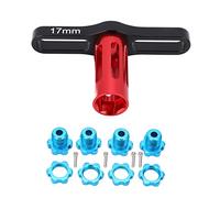 RiToEasysports Juego de 4 Bujes de Rueda Estriados de Tuercas Hexagonales de 17 Mm, con Herramienta de Extracción para Coche 5353X E Summit 1/10 RC (Blue)