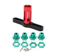 RiToEasysports Juego de 4 Bujes de Rueda Estriados de Tuercas Hexagonales de 17 Mm, con Herramienta de Extracción para Coche 5353X E Summit 1/10 RC (Green)