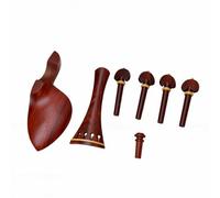 RiToEasysports Juego de Cordal para Violín, Accesorios para Violín de Palisandro con 4 Clavijas de Afinación, Clavija de Apoyo para la Barbilla, Kit Completo de Piezas de Repuesto para Reparación de