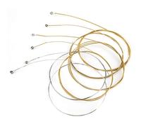 RiToEasysports Juego de Cuerdas de Guitarra Duraderas de 6 Piezas con Bobinado Antialeación para Guitarristas Nylon + Bobinado de Aleación de Cobre Plateado para Principiantes/estudiantes (cuerdas