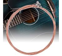 RiToEasysports Juego de Cuerdas para Guitarra Acústica, Duraderas, de Alto Brillo, Excelente Resonancia para Guitarristas Acústicos Populares, Cobre Rojo